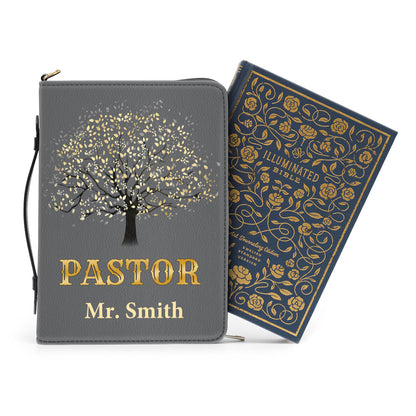 Jesuspirit | Thank You Pastor  | Personalized Zippered Bible Cover With Handle | Christian Inspirational Gifts For Pastor BCNAM1002B