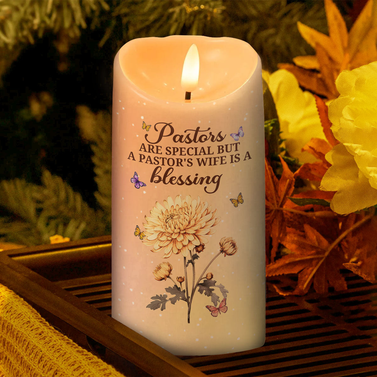 Pastors Are Special But A Pastor's Wife Is A Blessing | Personalized Flameless LED Candle