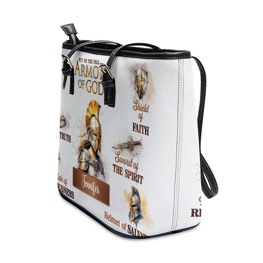Jesuspirit | Personalized Leather Tote Bag | Armor Of God LLTBM761