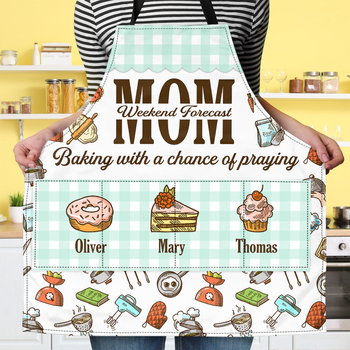 Weekend Forecast By Mom | Personalized Apron With Pocket