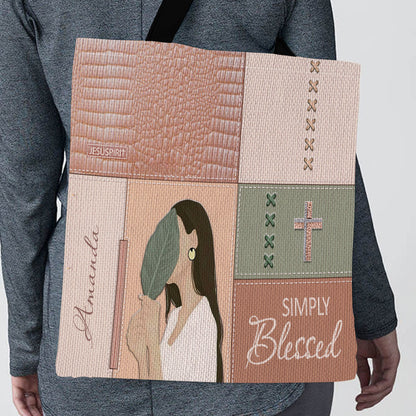 Simply Blessed - Beautiful Personalized Tote Bag HM409