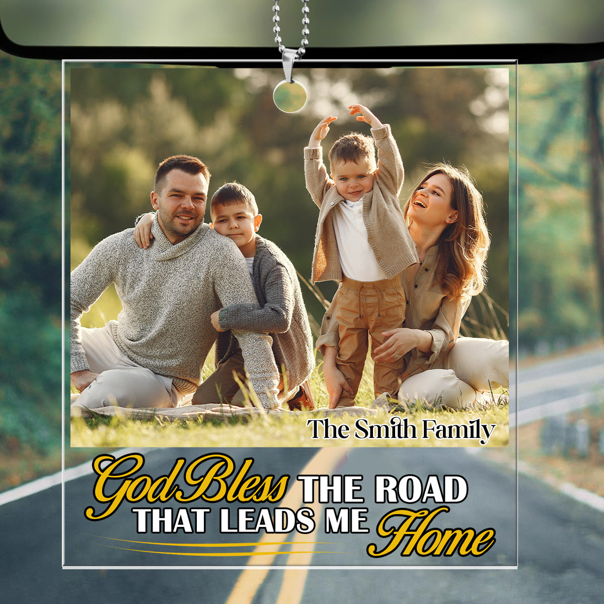 God Bless The Road That Leads Me Home | Personalized 1-Side Car Acrylic Hanging Ornament JSUPCHOHLTN1577M