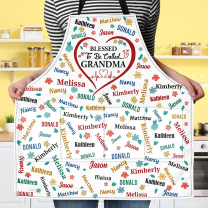 Blessed To Be Called Grandma Colorful | Personalized Apron With Pocket