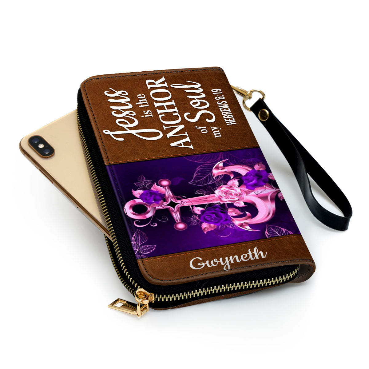 Jesus Is The Anchor Of My Soul - Personalized Christian Clutch Purse CP23
