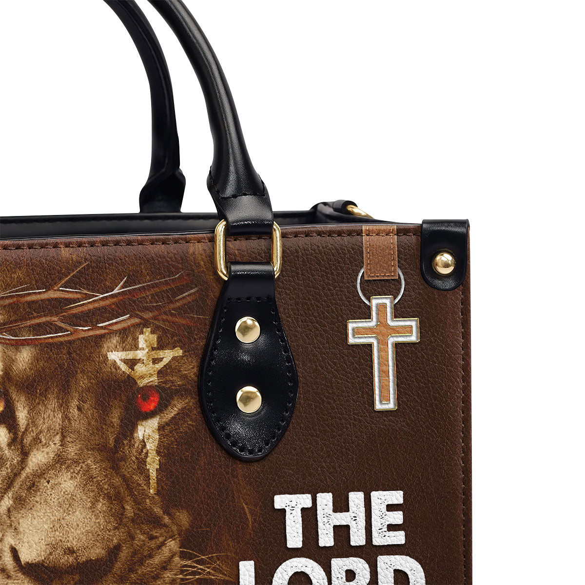 Special Personalized Lion Leather Handbag - The Lord Is On My Side H04