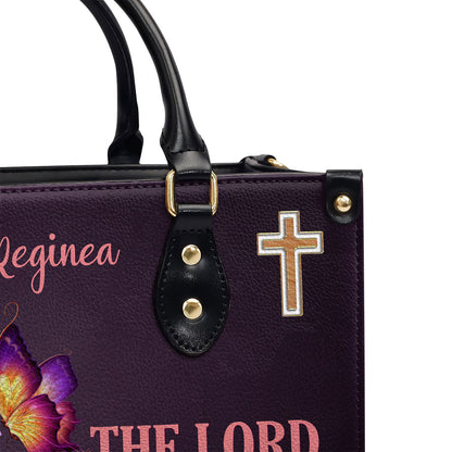 Beautiful Personalized Flower Leather Handbag - I Will Not Fear H12