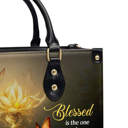 Jesuspirit | Blessed Is The One Who Trusts In The Lord | Jeremiah 17:7 | Spiritual Gift Bible Verse For Christian Women | Personalized Leather Handbag With Handle LHBH827