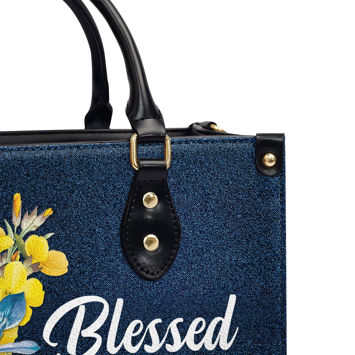 Jesuspirit | Personalized Leather Handbag With Handle | Blessed Are The Pure In Heart | Matthew 5:8 | Spiritual Gifts For Christian Women LHBHN677