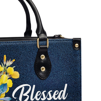 Jesuspirit | Personalized Leather Handbag With Handle | Blessed Are The Pure In Heart | Matthew 5:8 | Spiritual Gifts For Christian Women LHBHN677