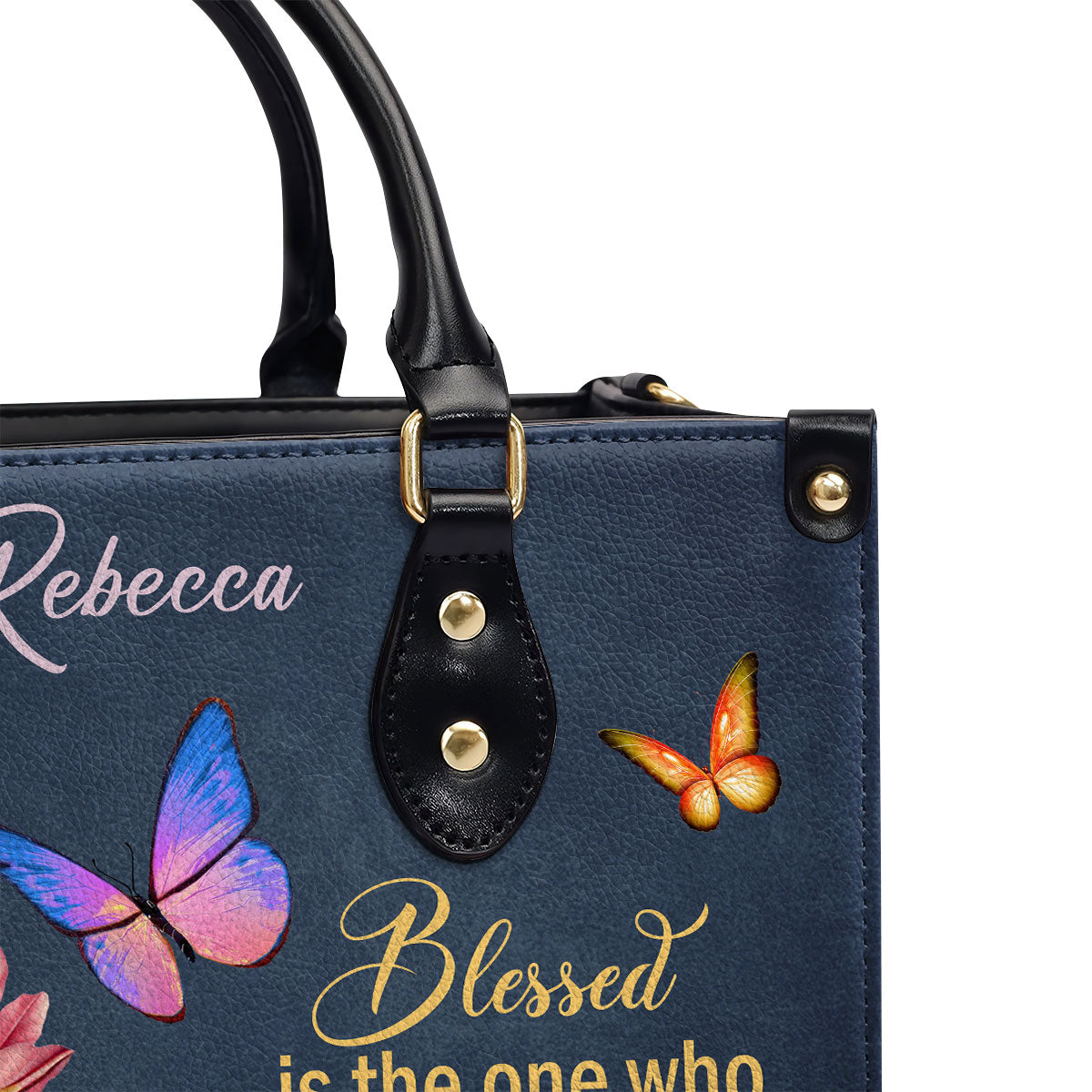 Jesuspirit | Blessed Is The Woman Who Trusts In The Lord | Jeremiah 17:7 | Personalized Flower Leather Handbag LHBM680