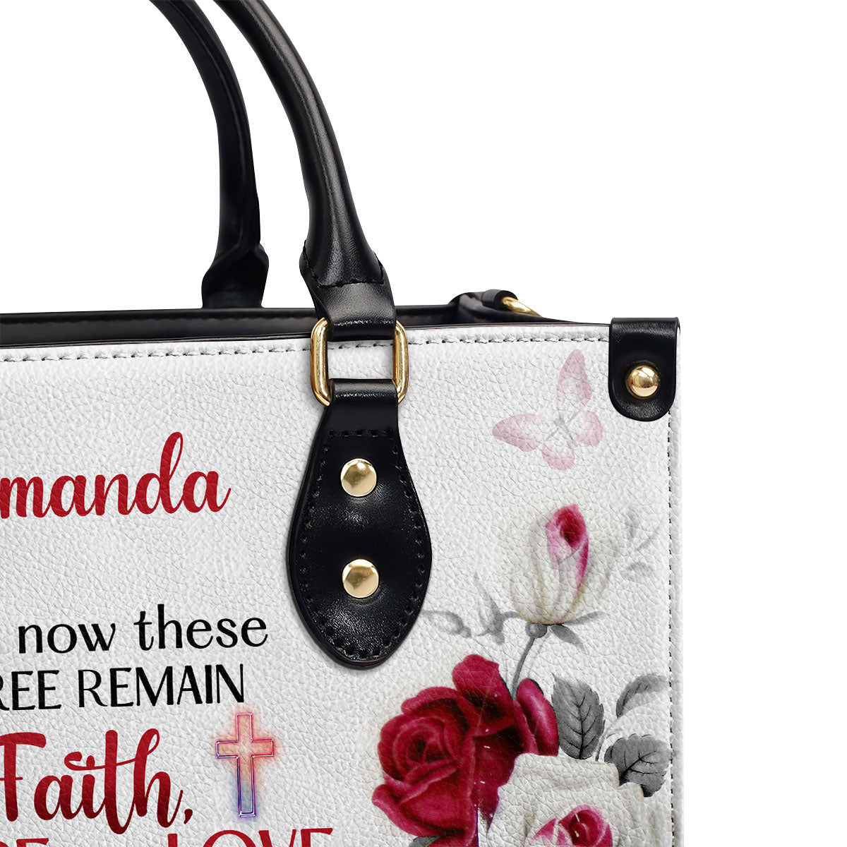 Jesuspirit | Corinthians 13:13 | Inspirational Gifts With Bible Verse For Christian Women | Personalized Leather Handbag With Handle LHBM711