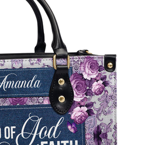Jesuspirit | Personalized Leather Handbag With Handle | Beautiful Gift For Christian Ladies | A Child Of God M19
