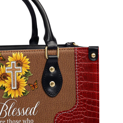 Lovely Personalized Sunflower Leather Handbag - Blessed Are Those Who Spoil And Pamper NUH329