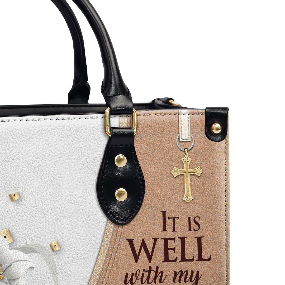 Beautiful Personalized Leather Handbag - It Is Well With My Soul NUH336