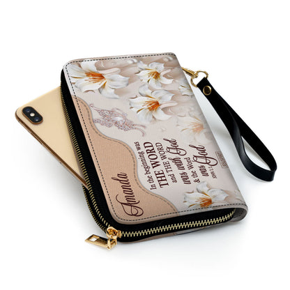 Awesome Personalized Butterfly Clutch Purse - The Word Was With God NUH337