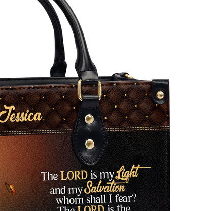 Lovely Personalized Leather Handbag - The Lord Is My Light And My Salvation NUM481