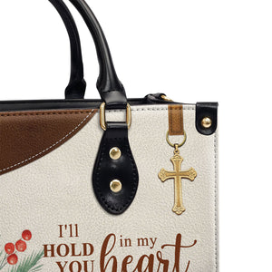 Personalized Cardinal Bird Leather Handbag - I‘ll Hold You In My Heart NUH309