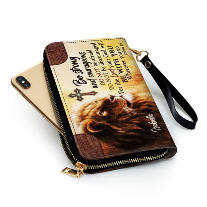 Special Personalized Cross Clutch Purse - Do Not Be Afraid, Do Not Be Discouraged NUHN304