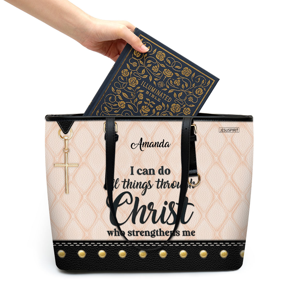 I Can Do All Things Through Christ - Special Large Leather Tote Bag HHN418