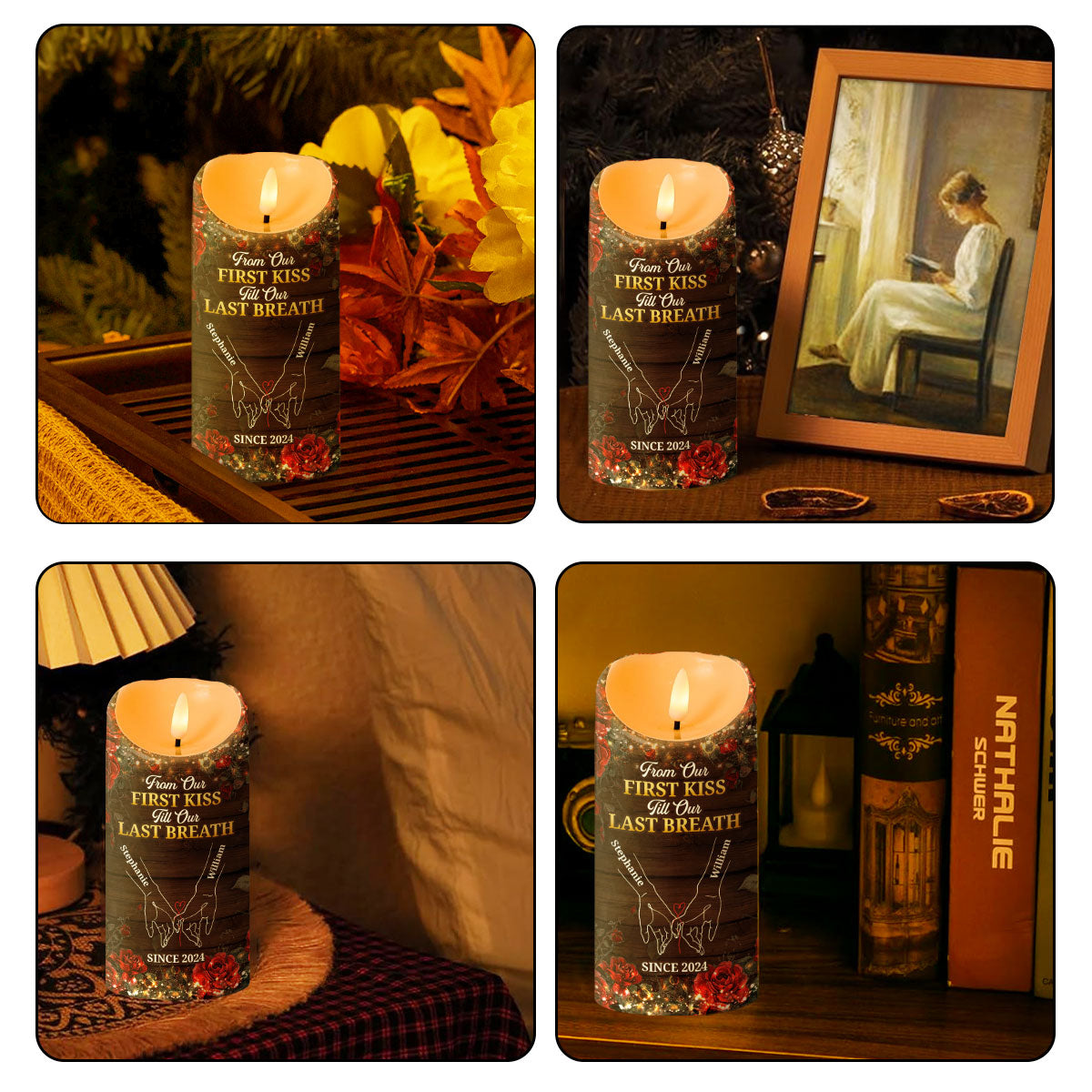 From Our First Kiss Till Our Last Breath | Personalized Flameless LED Candle