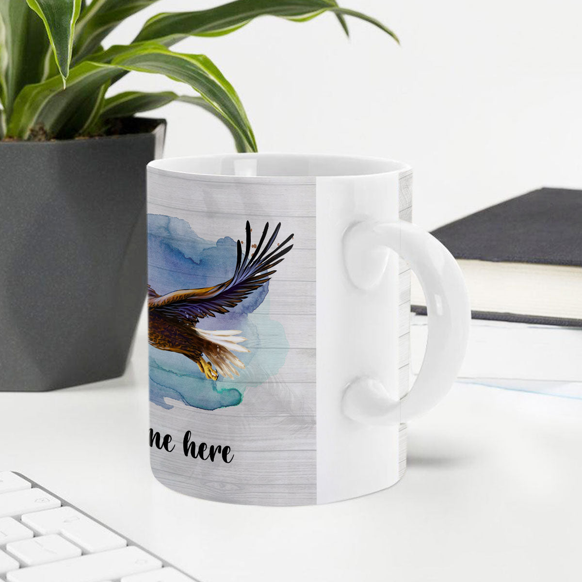 Special Personalized Eagle White Ceramic Mug - Those Will Walk And Not Be Faint NUHN216