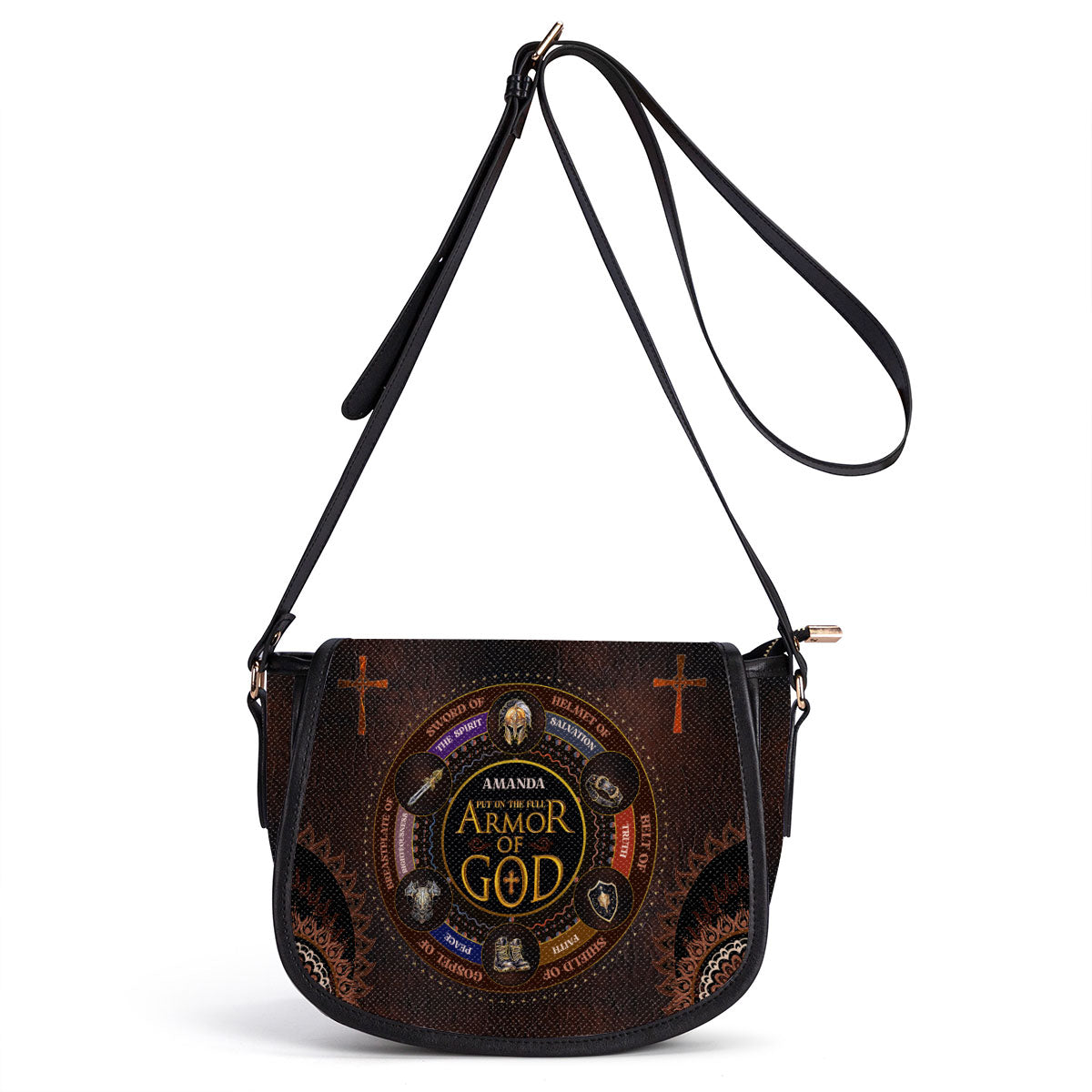 Armor Of God - Personalized Leather Saddle Bag LSBM762
