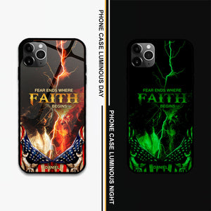 Jesuspirit | Fear Ends Where Faith Begins | God Fights The Devil | Personalized Phone Case | Religious Gift For Worship MembersGift PCHN34