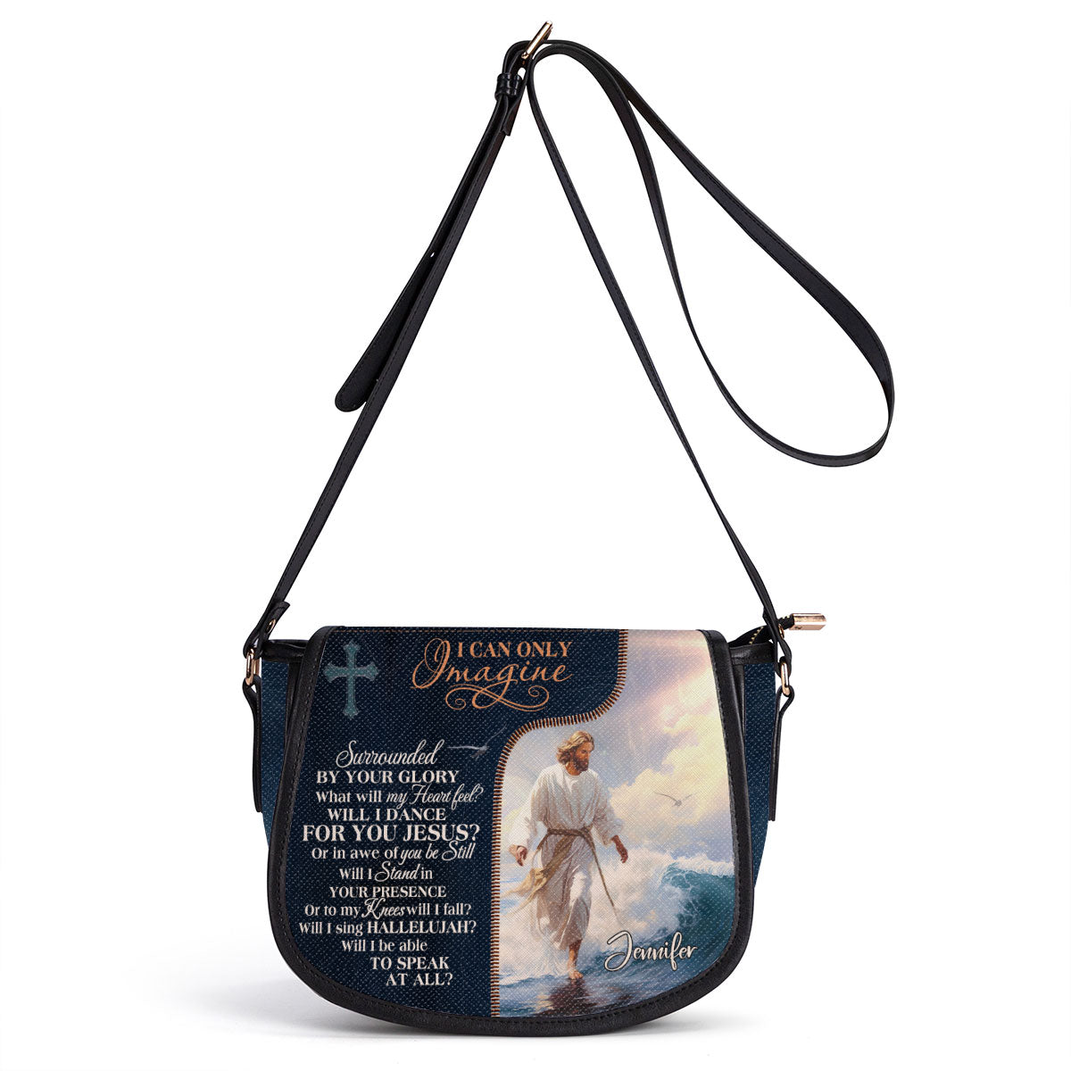 Jesus I Can Only Imagine - Personalized Leather Saddle Bag LHBM737