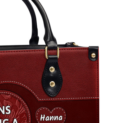 The Reason I Love Being A Grandma | Personalized Leather Handbag JSLHBPT2648TA