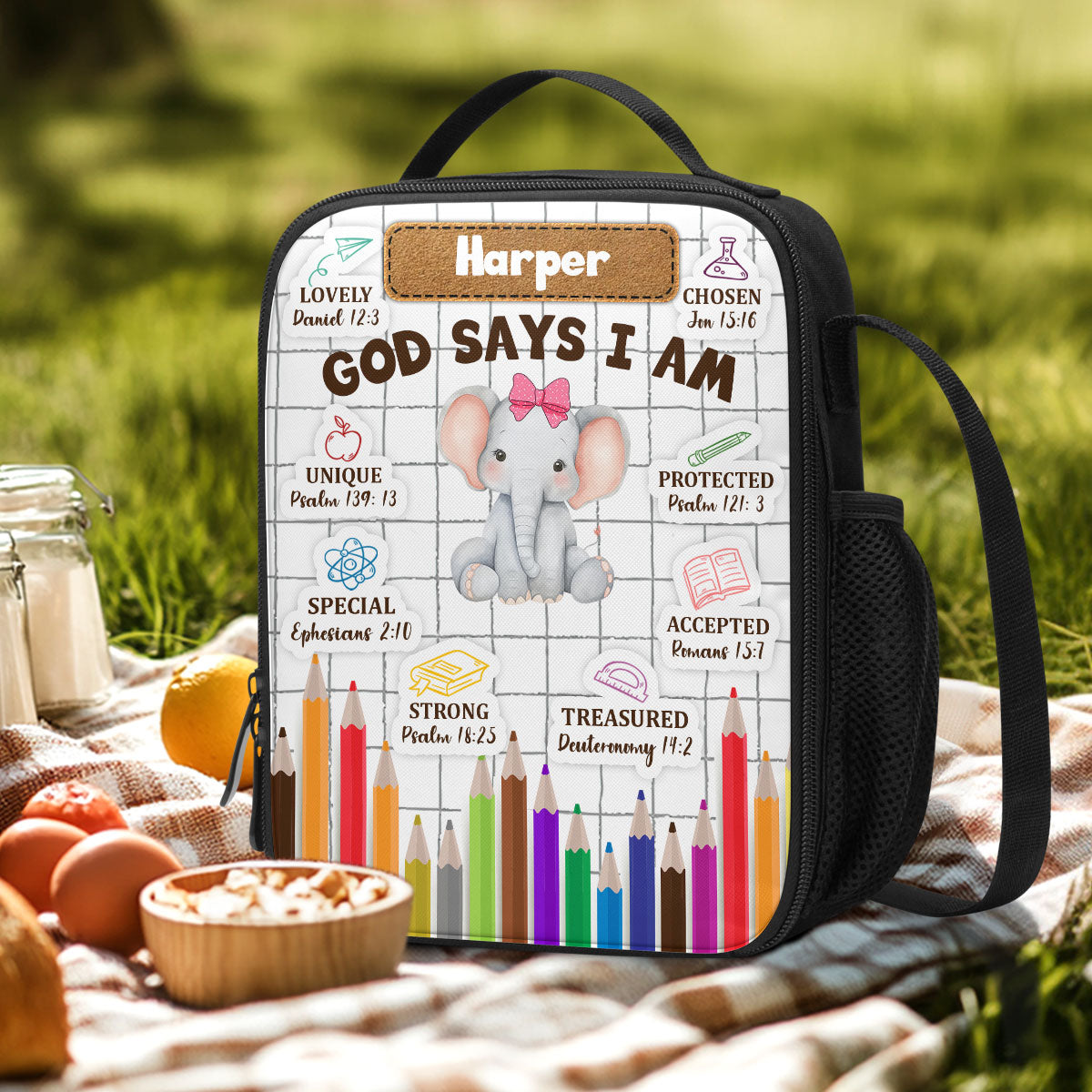 God Says I Am | Personalized Lunch Box Bag JSLBBPT1308TA