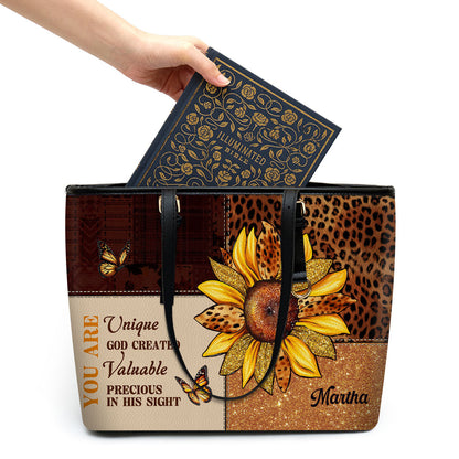 You Are Unique | Personalized Large Leather Tote Bag LLTBM760
