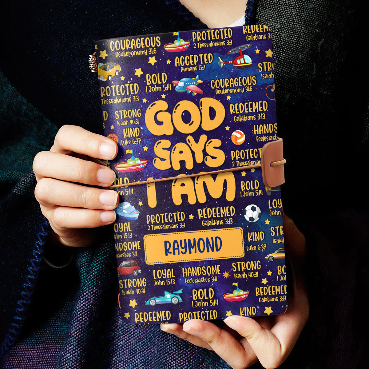 God Says I Am | Personalized Leather Bound Journal JSLBJPH925L