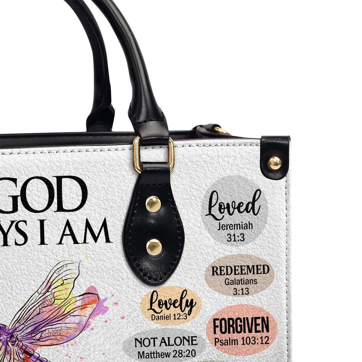 Jesuspirit | Personalized Animal Leather Handbag With Handle | What God Says About You | Christian Gifts For Religious Women LHBH740