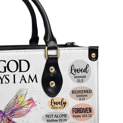 Jesuspirit | Personalized Animal Leather Handbag With Handle | What God Says About You | Christian Gifts For Religious Women LHBH740