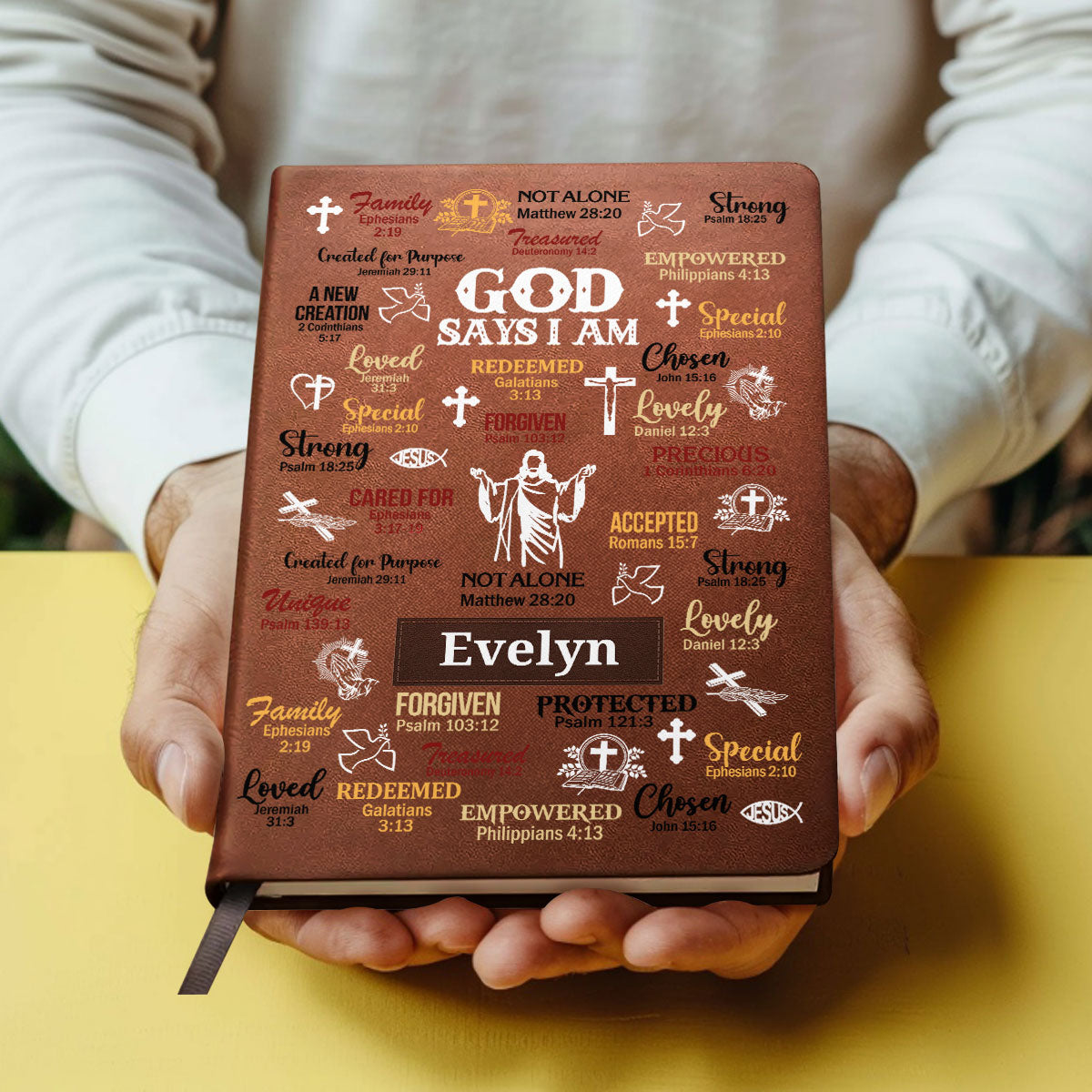 God Says I Am | Personalized Leather Cover Notebook