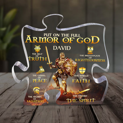 Put On The Full Armor Of God | Personalized Custom Shaped Squared Acrylic Plaque JSAPPPM1575M