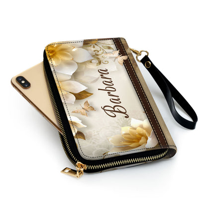 Jesuspirit | Personalized Zippered Leather Clutch Purse | A Precious Child Of God | Inspirational Gifts For Christian Women NUHN353B