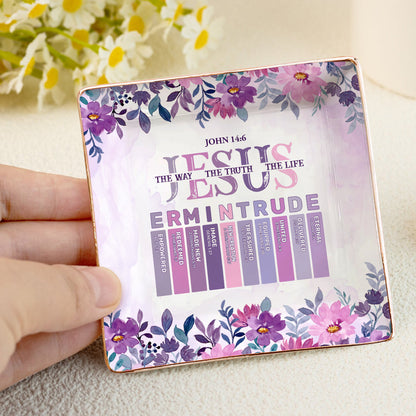 Jesus The Way The Truth The Life | Personalized Ceramic Ring Dish Square