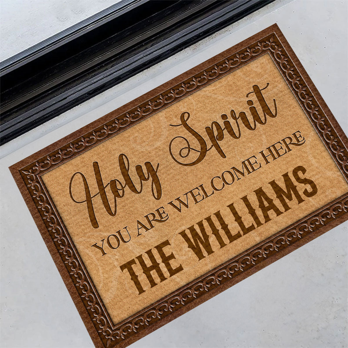 Holy Spirit You Are Welcome Here | Personalized Doormat JSDMPT1594TA