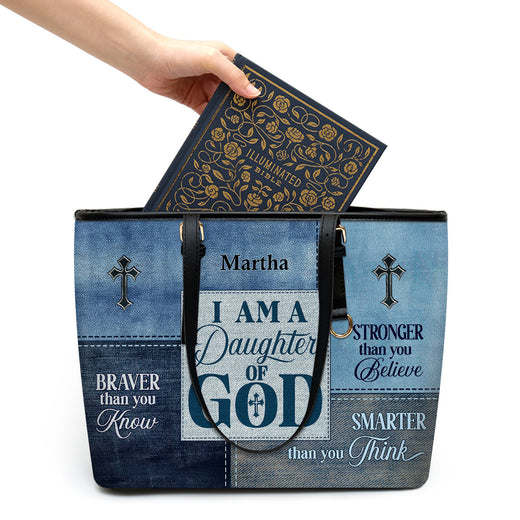 Jesuspirit | Personalized Leather Tote Bag | Religious Gift For Worship Friends LLTBM764