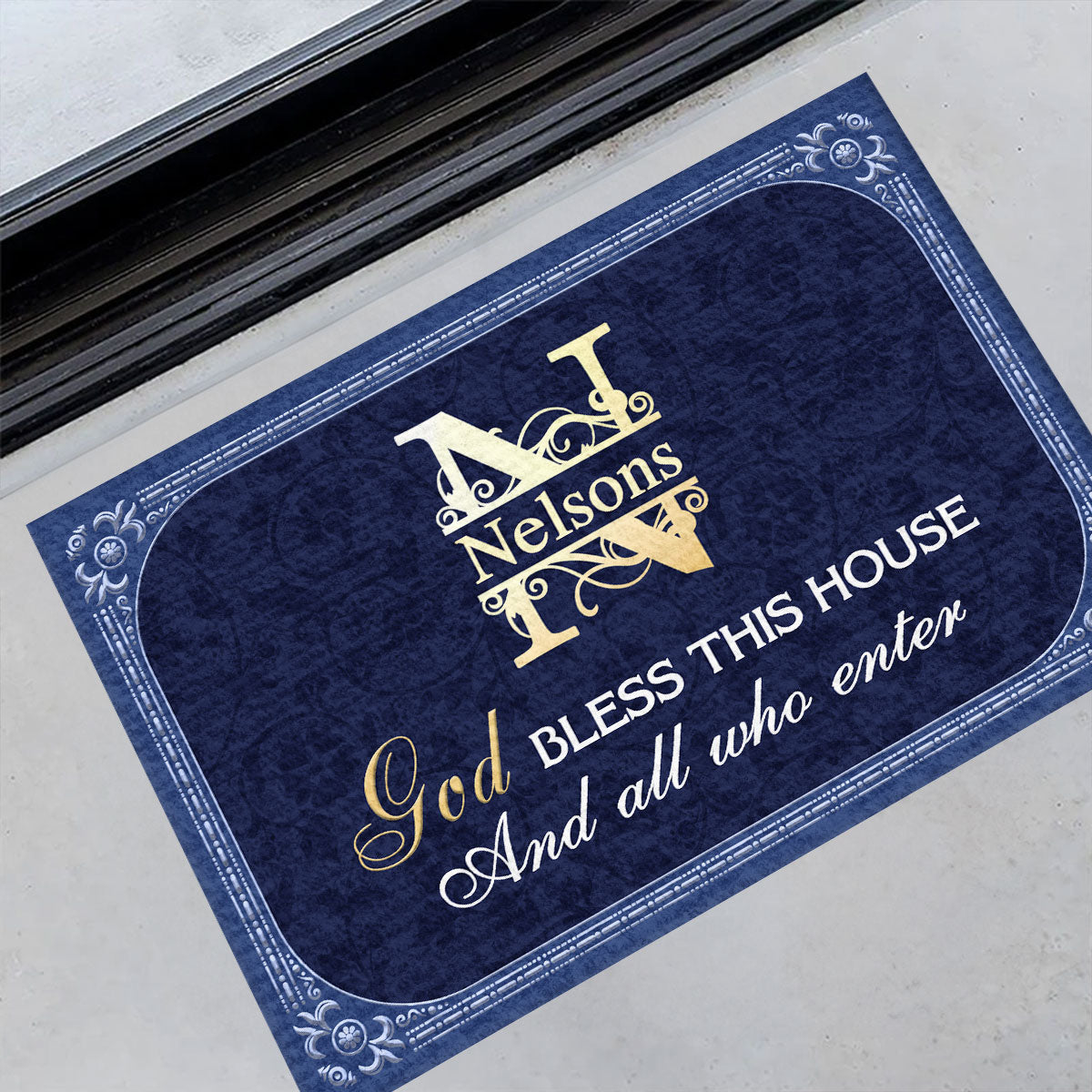 God Bless This House And All Who Enter | Personalized Doormat JSDMPHA1596D