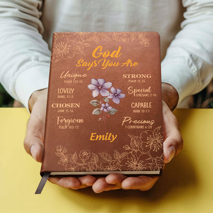 God Says I Am | Personalized Leather Cover Notebook