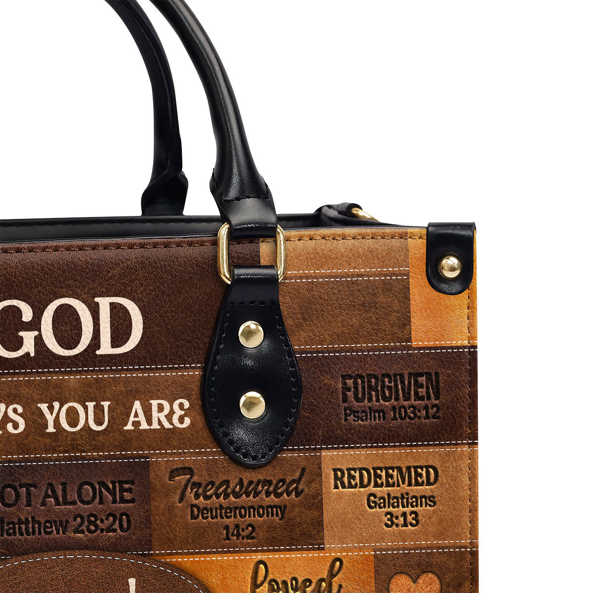 Jesuspirit | God Says I Am | Personalized Leather Handbag With Zipper | Gift For Her LHBNUHN681