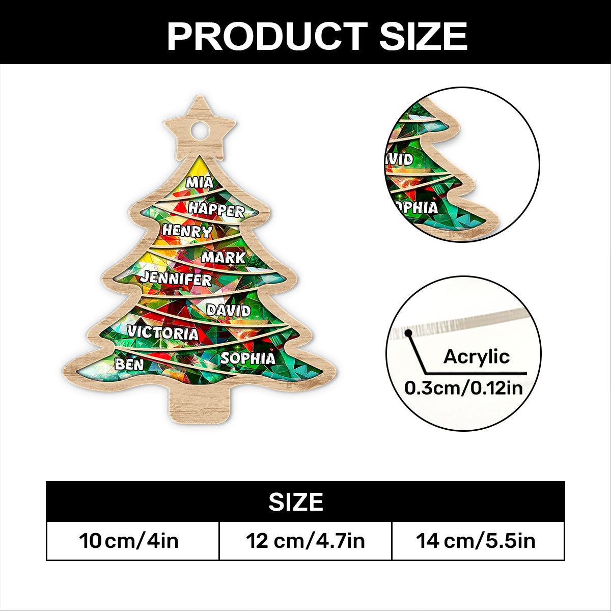 Merry Christmas | Personalized 1-Side Acrylic Ornament