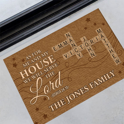 As For Me And My House We Will Serve The Lord | Personalized Doormat