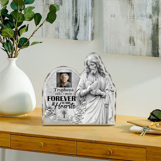 Jesuspirit | Personalized Memorial Acrylic Plaque | Spiritual Loving Gifts For Christians | Forever In Our Hearts APT02