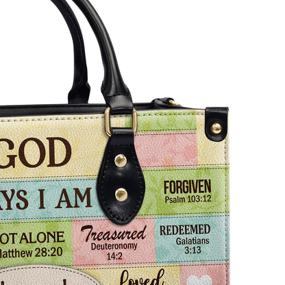 Jesuspirit | Personalized Leather Handbag With Zipper | God Says I Am | Gift For Her LHBNUHN681