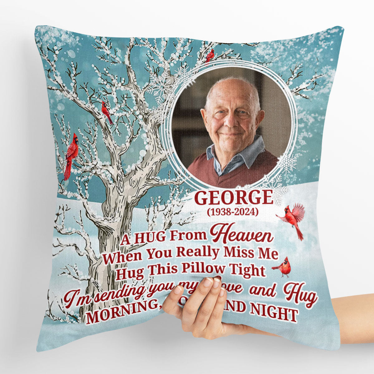 A Hug From Heaven | Personalized Crystal Velvet Pillow