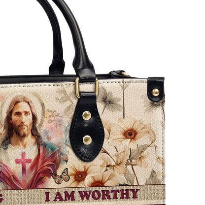 Jesuspirit | Personalized Leather Handbag With Zipper | I Am Enough LHBM755