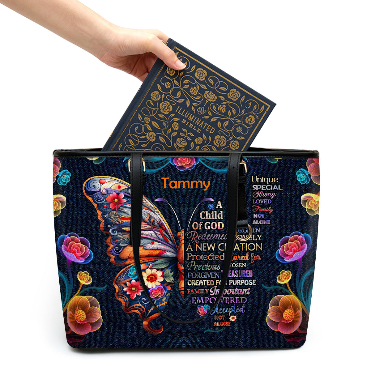 Jesuspirit | Personalized Leather Tote Bag | Child Of God LLTBM719